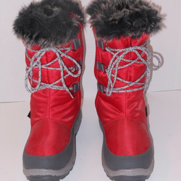 APRES BY LAMO RED & GRAY BOOTS SIZE 6 MEDIUM - Picture 1 of 7